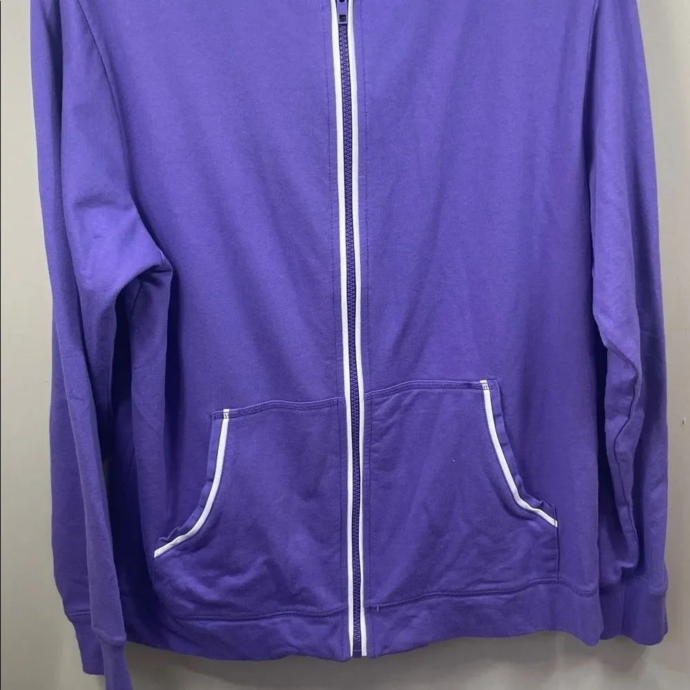 Erika Violet Zip Hoodie with White Trim